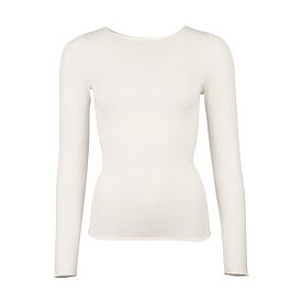 Langärmeliges Damen-T-Shirt aus Modal mit Kaschmir beige