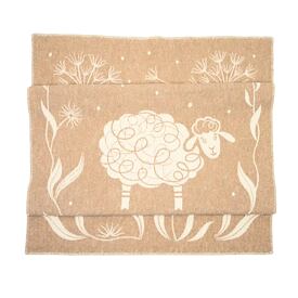 Merinowollplaid mit Schaf beige