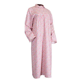 Damen Nachthemd aus Flanell, Blumen rosa