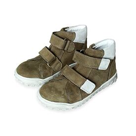 Ledersneaker mit Klettverschluss für Kinder Pepe khaki