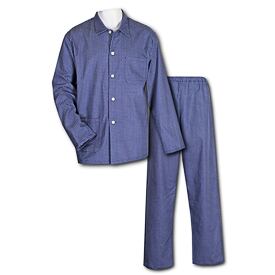 Herren-Pyjama aus Flanell Langarm mit Muster Blau