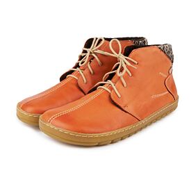 Damen Barfuß Stiefeletten aus Leder Kiska orange