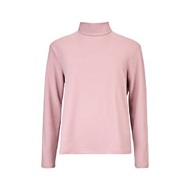 Damen-Sweatshirt aus Baumwolle mit Rollkragen rosa