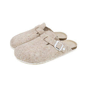 Damen Barfuß-Wollpantoffeln Michaela, beige