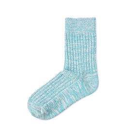 Melierte Socken aus Schafwolle und Baumwolle, Blau