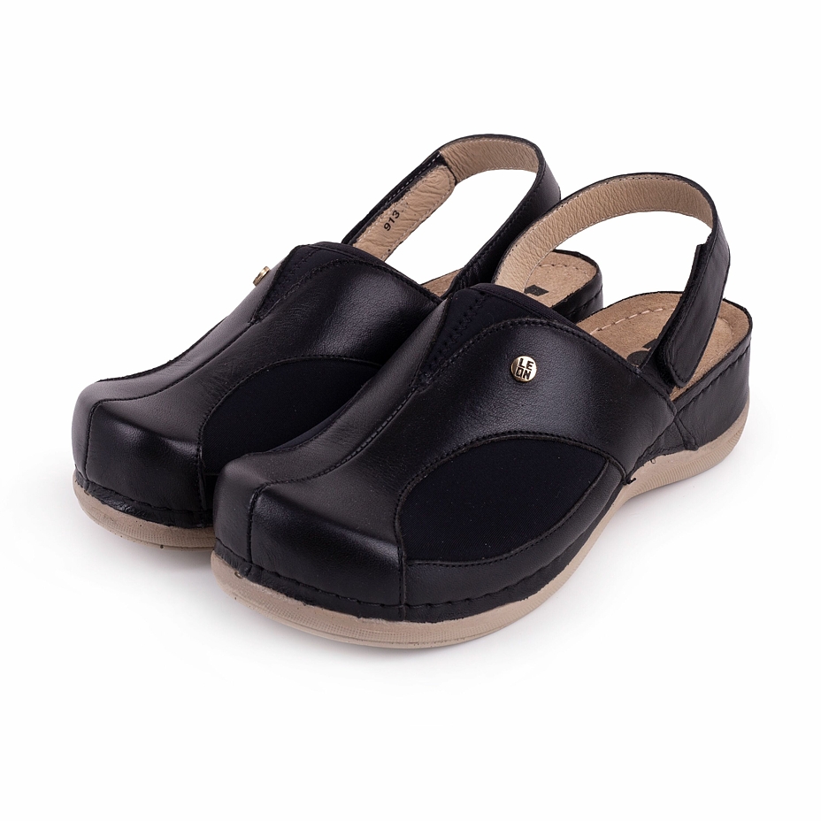 Ledersandalen für Hallux für Damen Livia schwarz