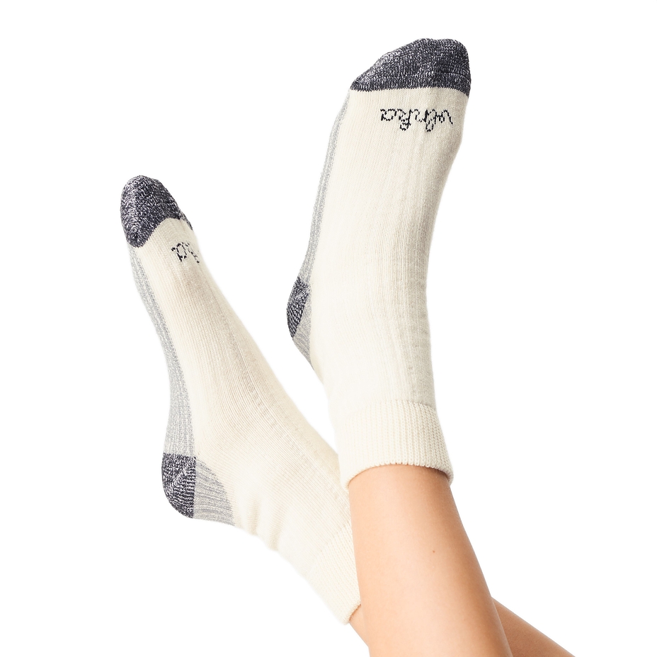 3 Paar Schafwollsocken Merino mit Gesundheitssaum cremefarben
