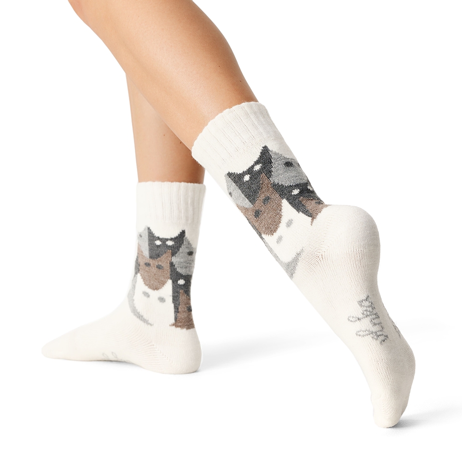Schafsocken Merino "Kätzchen" weiß