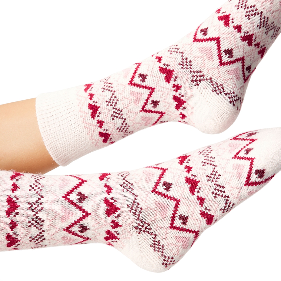 3 Paar Socken aus Merinowolle Herz