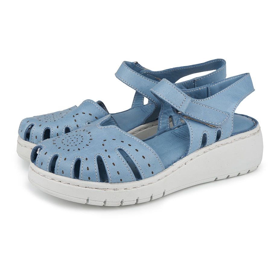 Damen Ledersandalen Heda blau