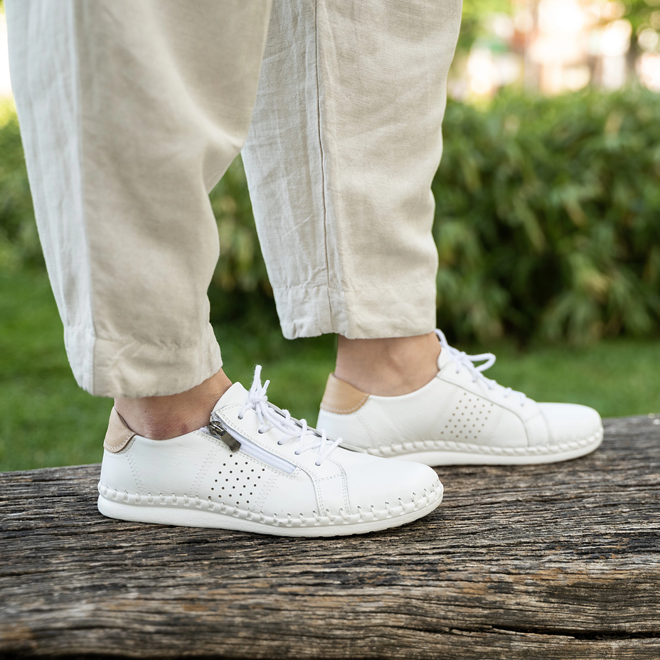 Damen Ledersneakers Tabita weiß