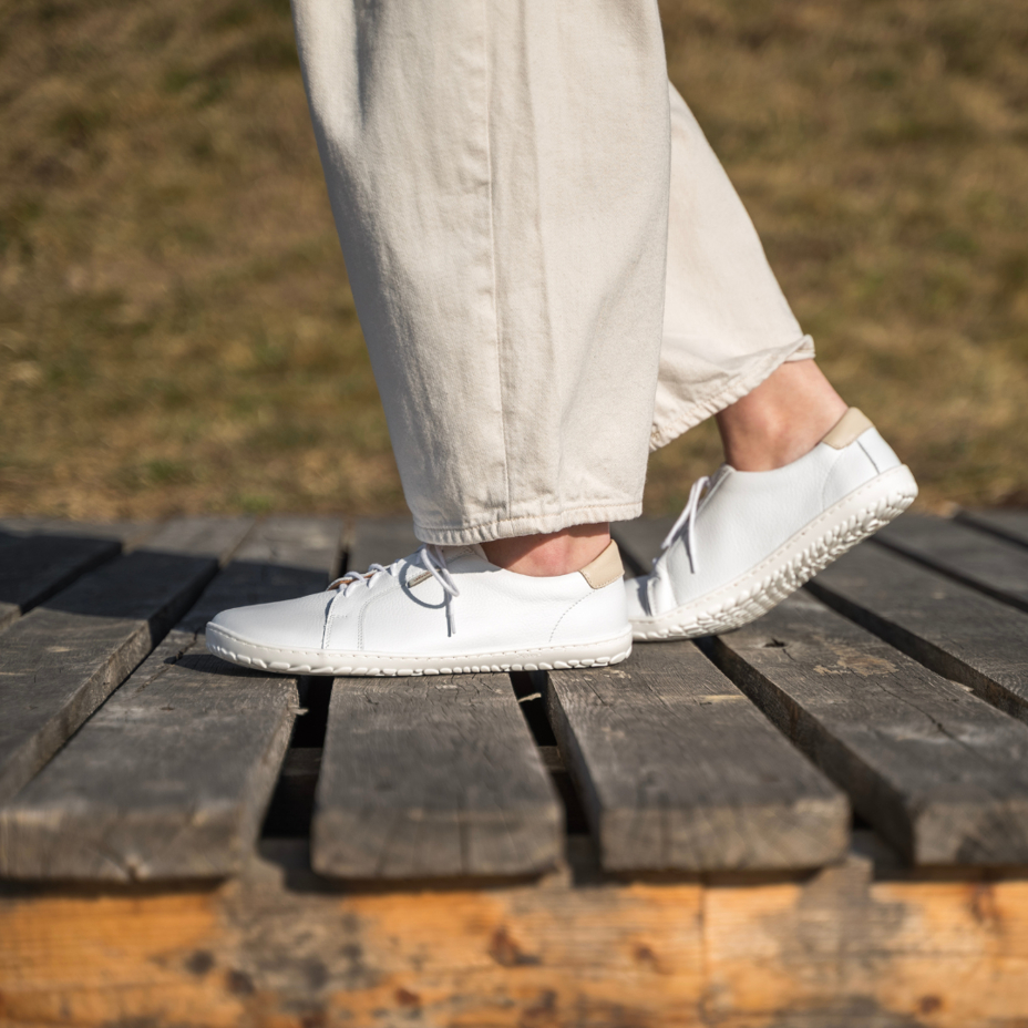 Barefoot Leder-Sneaker Mira weiß