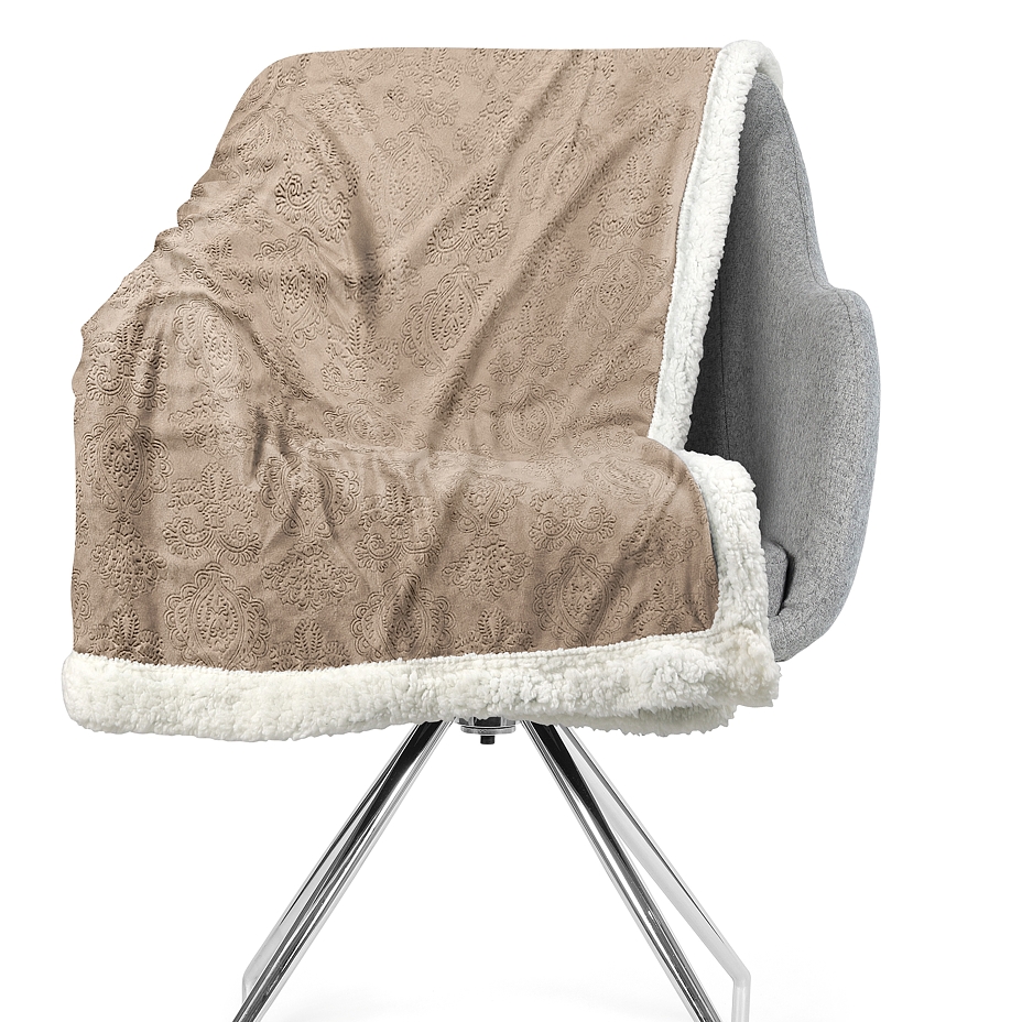 Mikroplüsch-Decke mit 3D-Muster braun