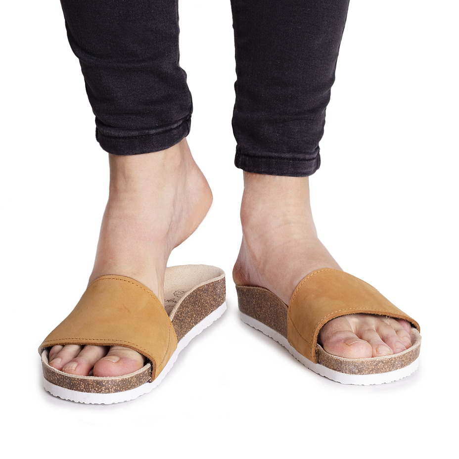 Anatomische Korkpantoletten für Damen Trepky beige