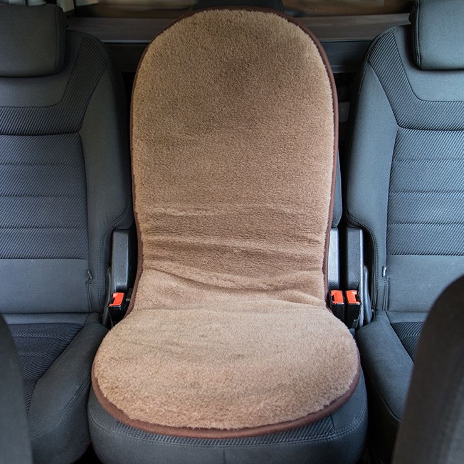 Autositzkissen aus Schafwolle braun