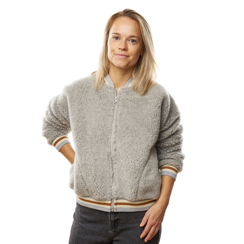 Bomberjacke aus Wolle grau