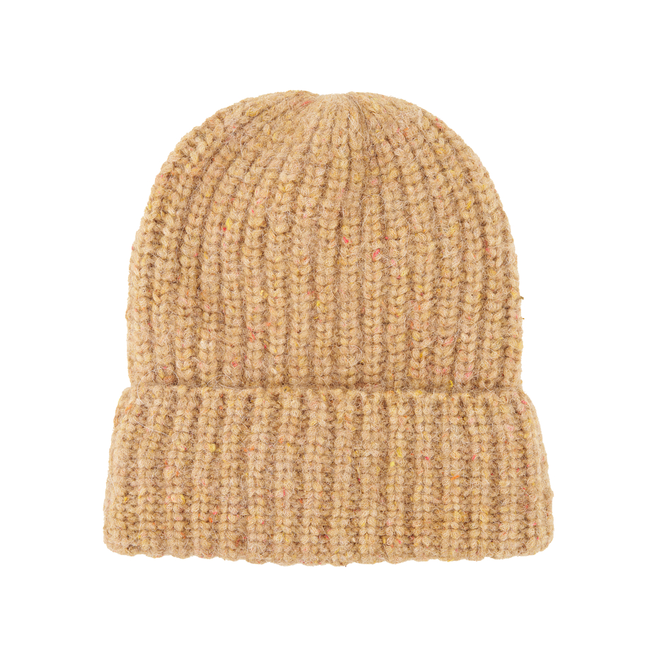 Wollmütze Alpaka mit Seide Gru beige