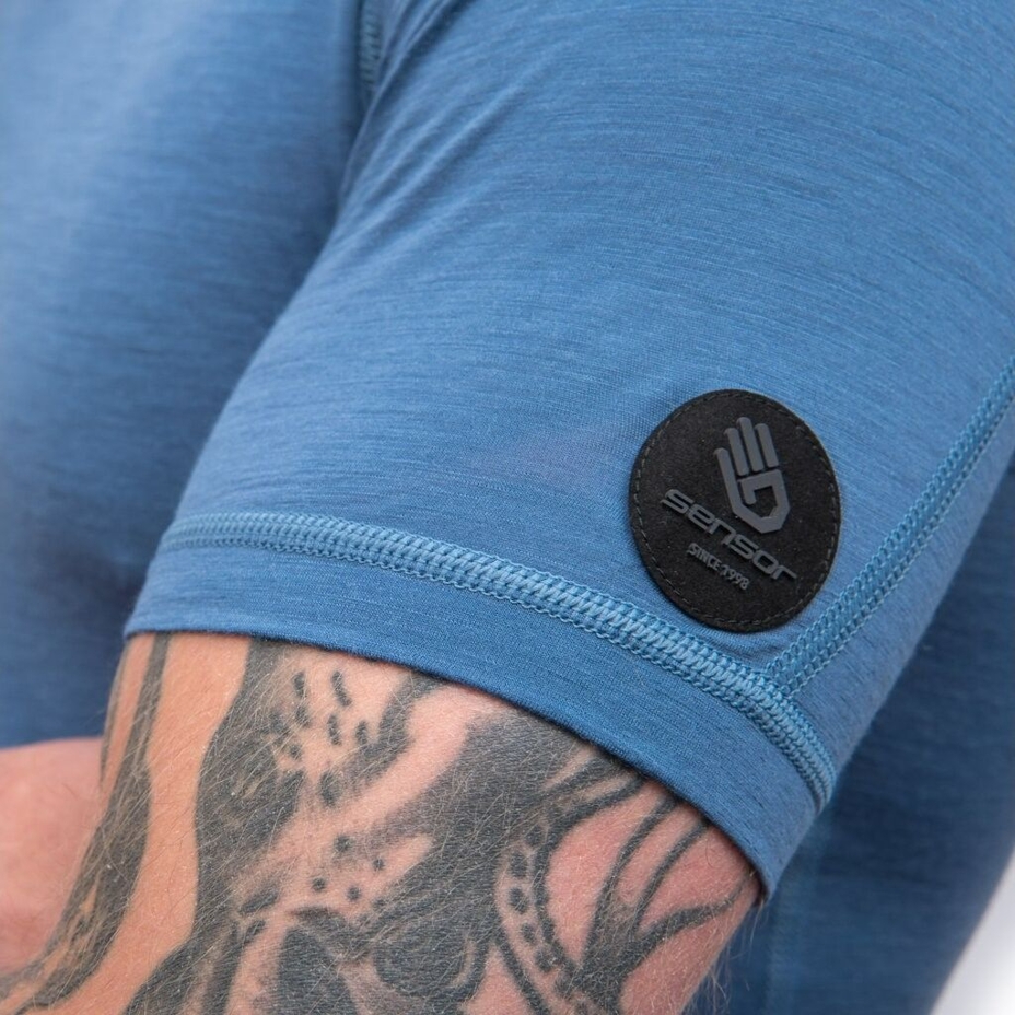 Herren Funktionsshirt Sensor Merino Air riviera blau