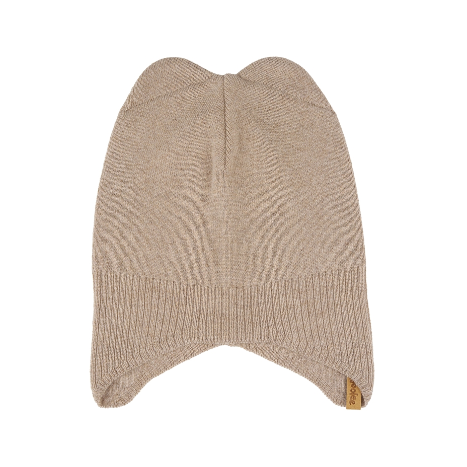 Wollmütze für Kinder Extrafine Merino mit Kaschmir braun