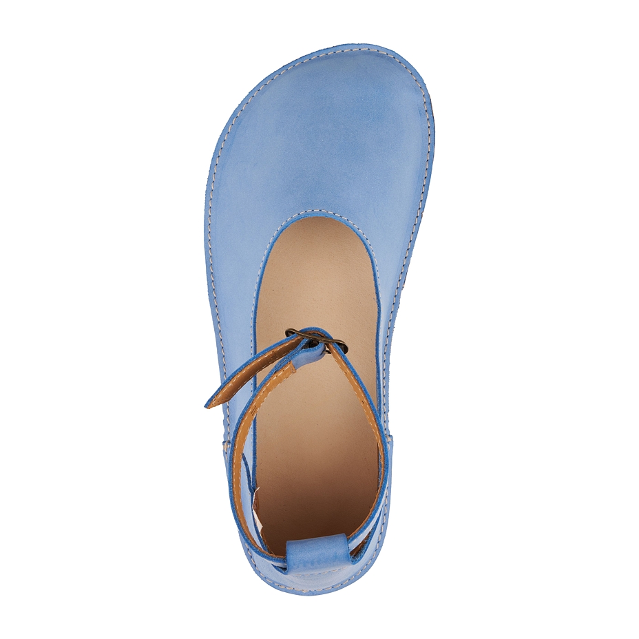 Barfuß-Ledersandalen für Damen Mildred blau
