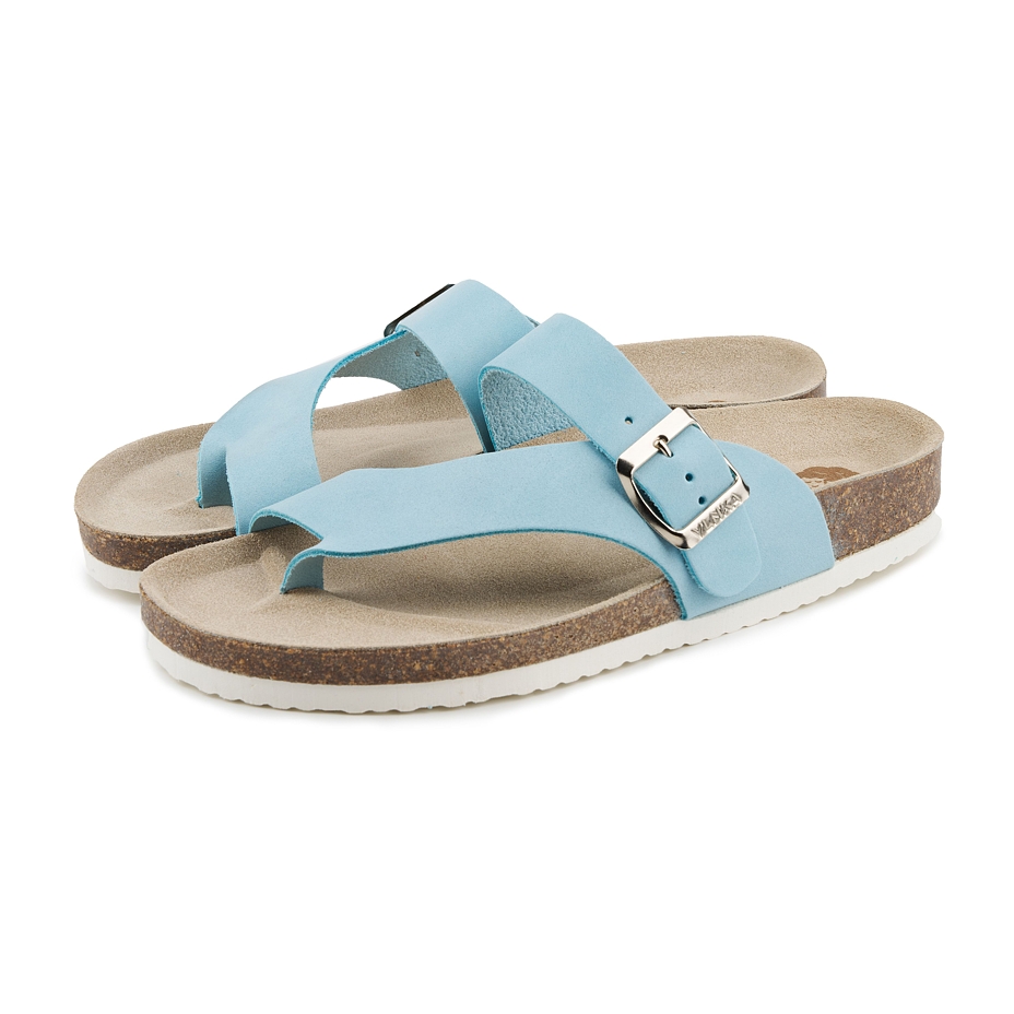 Anatomische Korkpantoffeln für Damen Vanda blau