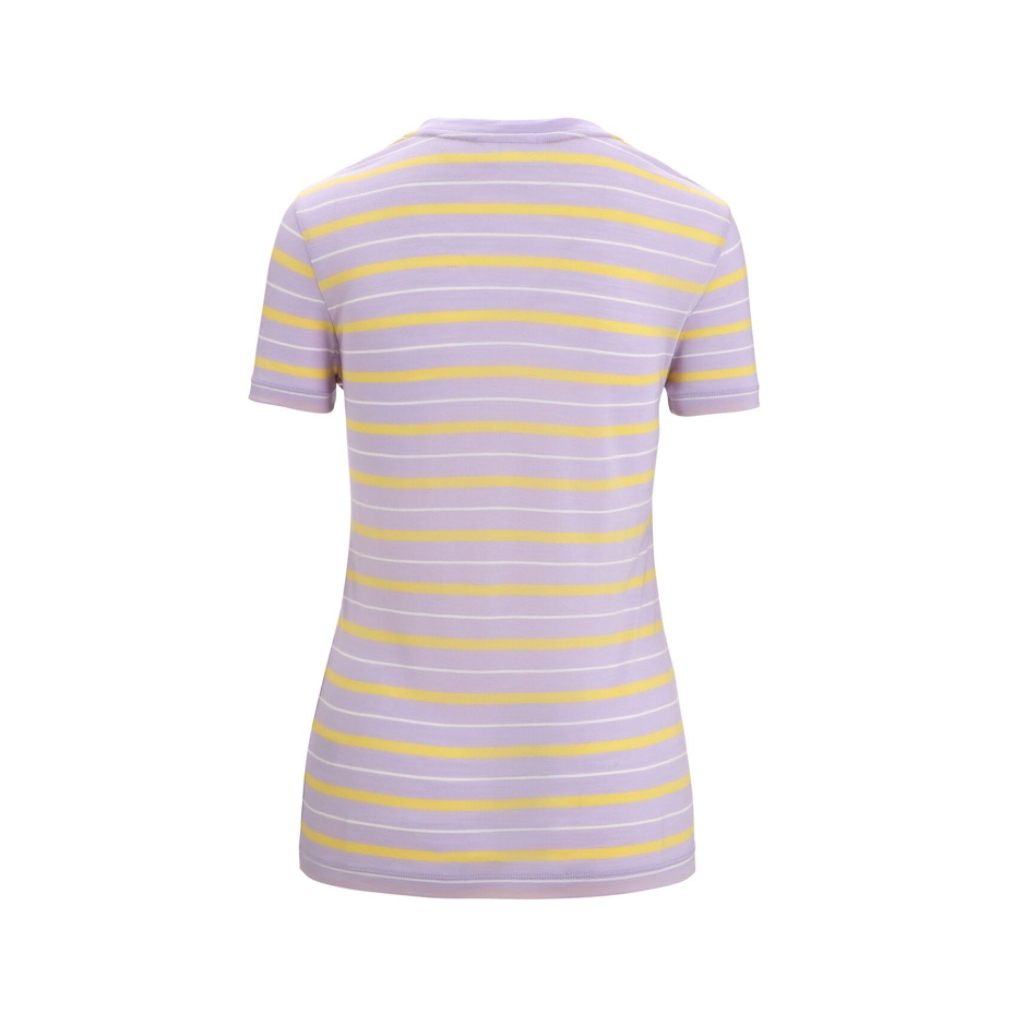 Damenshirt Merino Blend Wave SS Tee Stripe Icebreaker Purple Gaze