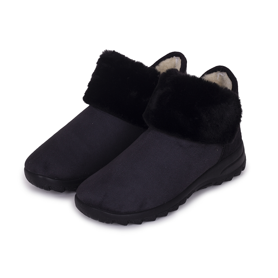 Winterstiefeletten mit Schafwolle für Damen Bara schwarz