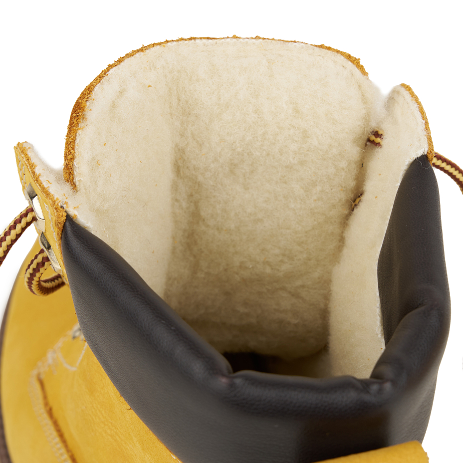 Flauschige Schnürboots Woolee gelb