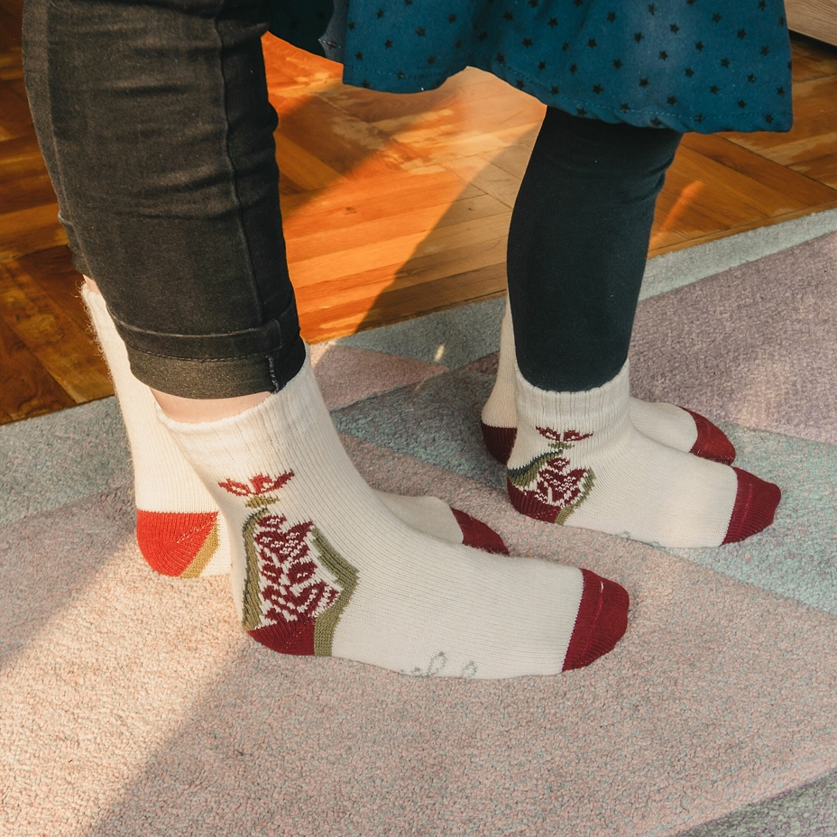 Schafsocken Merino "Folklore" rot
