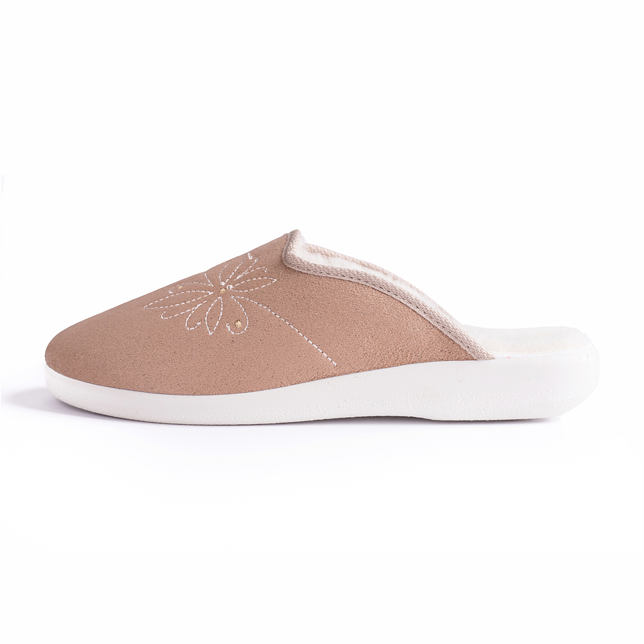 Damenpantoffeln Komfort mit Schafwolle beige
