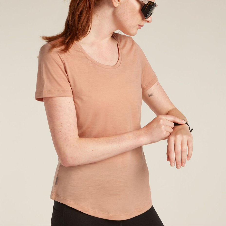 Damenshirt Merino Blend 125 Cool-Lite Sphere SS Scoop Tee Icebreaker Desert Sand