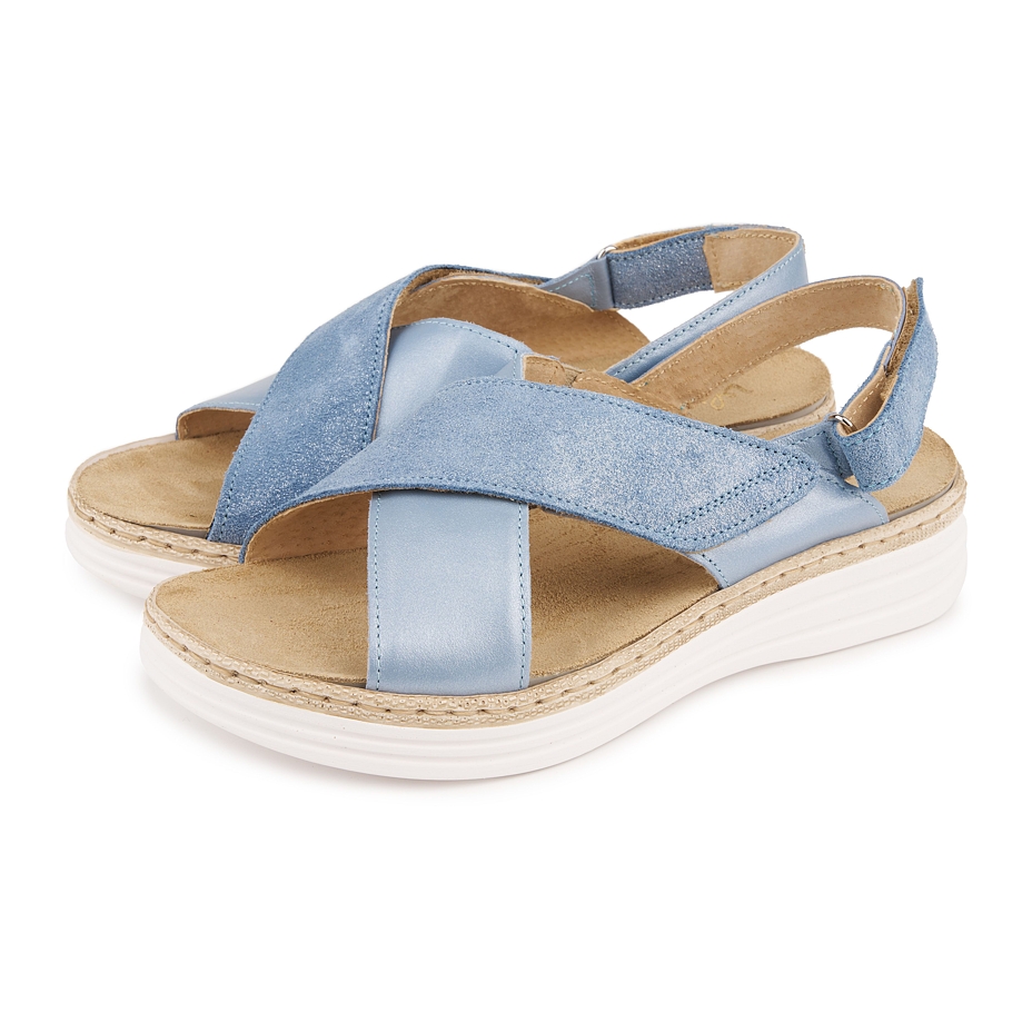 Ledersandalen für Damen Danka blau