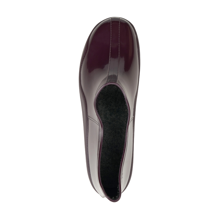 Knöchelhohe Gummistiefel für Damen mit Woll-Innensohle bordeaux