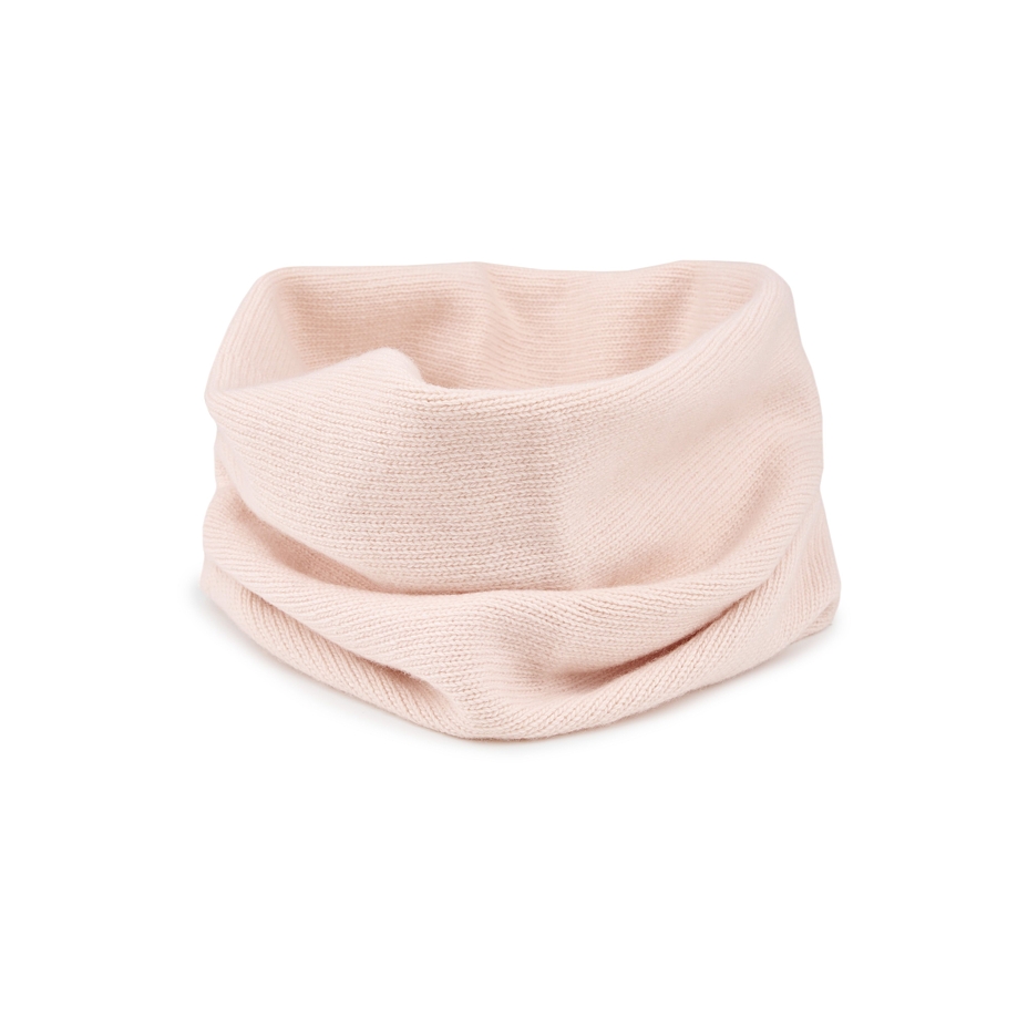 Halswärmer aus Wolle Supersoft Merino mit Kaschmir Komin hellrosa
