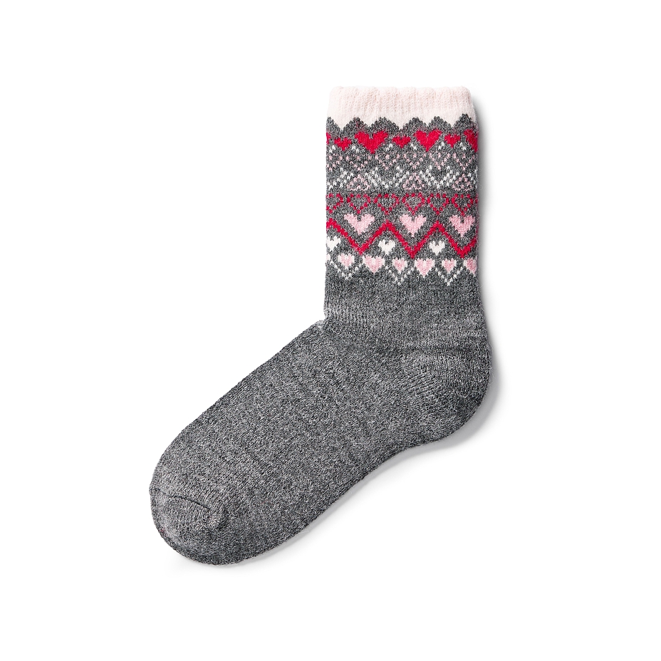 3 Paar Socken aus Merinowolle Herz
