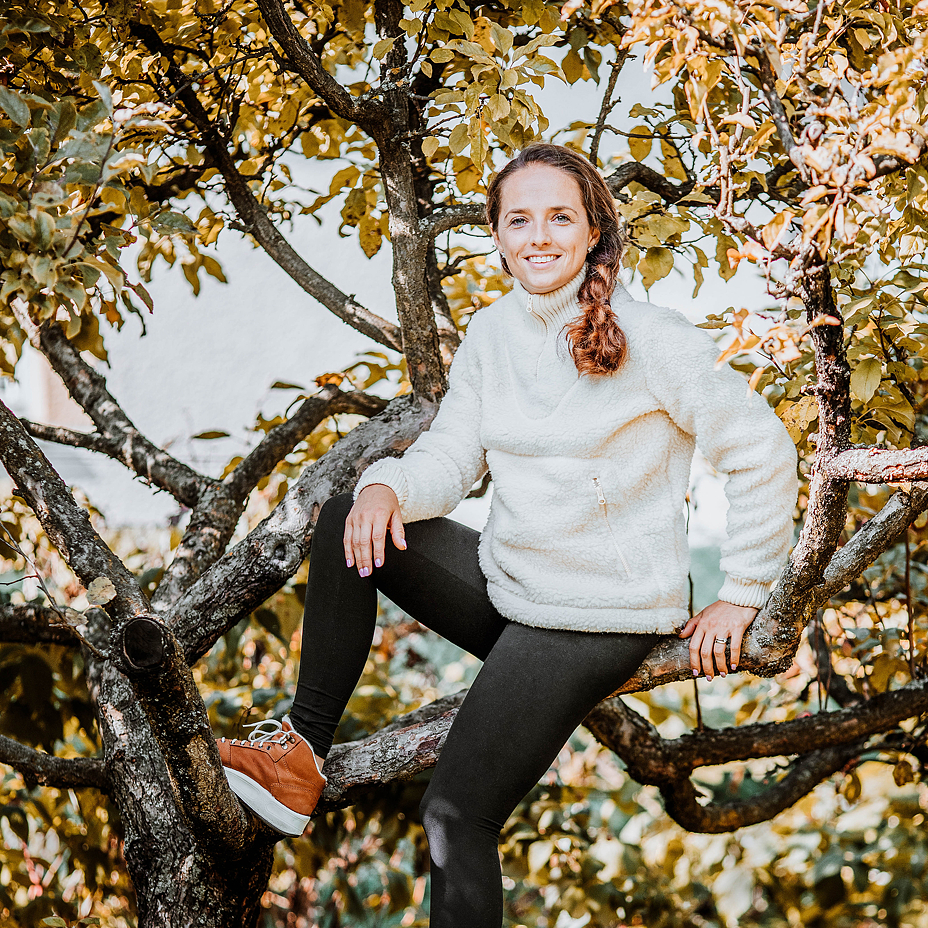 Sweatshirt aus Schafwolle mit Kängurutaschen für Damen natürlich
