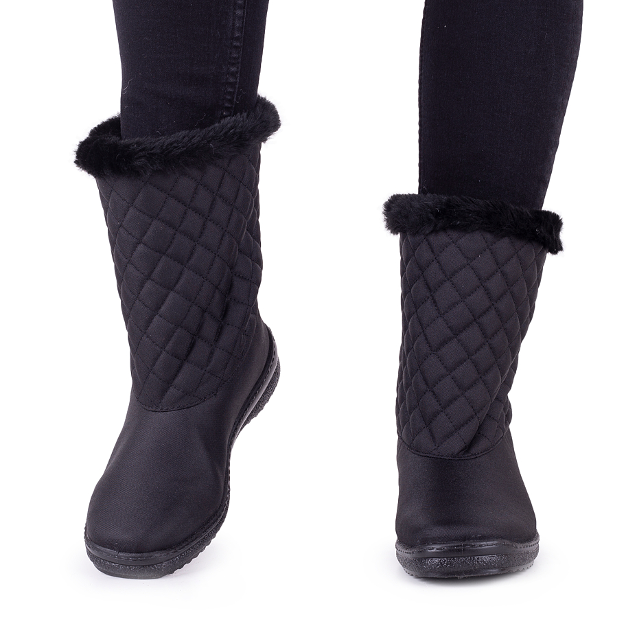 Gesteppte Schneestiefel für Damen schwarz