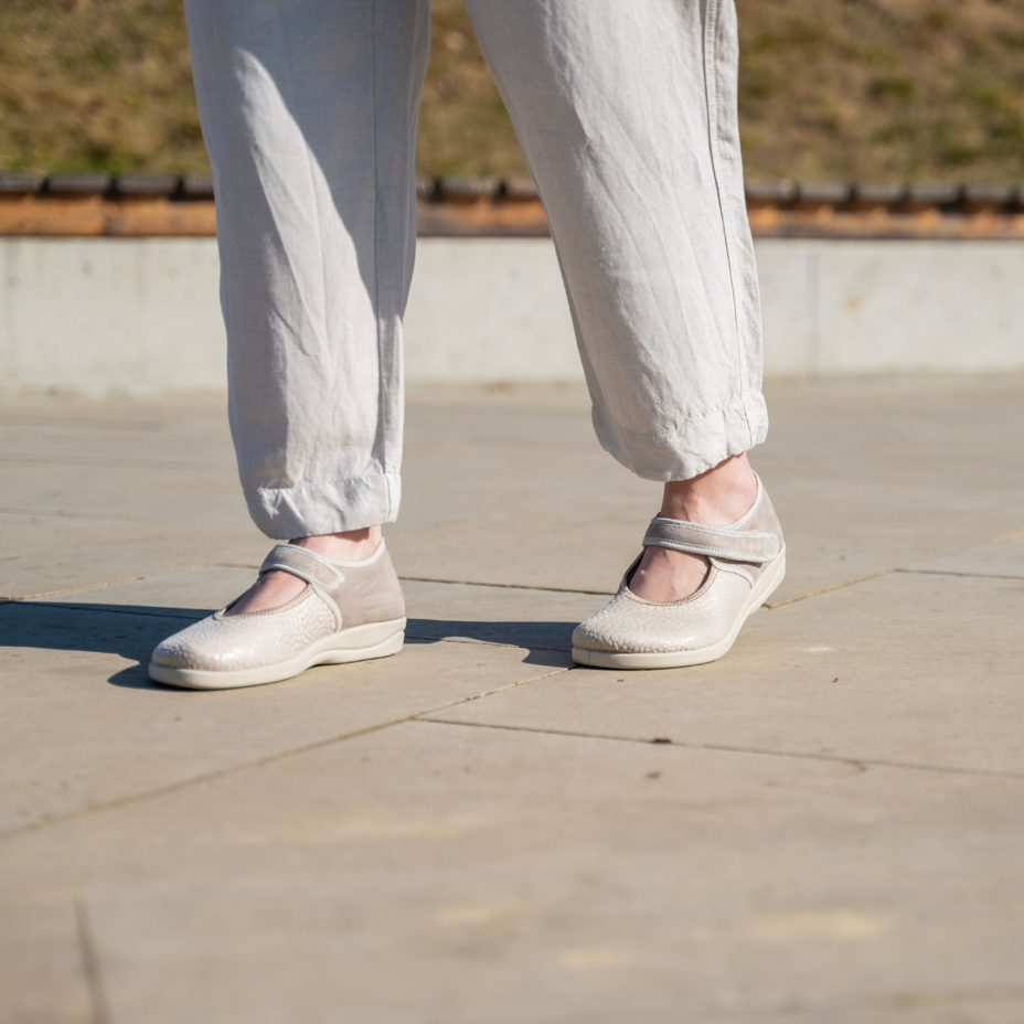 Weite Halux-Ballerinas Krista für Damen beige