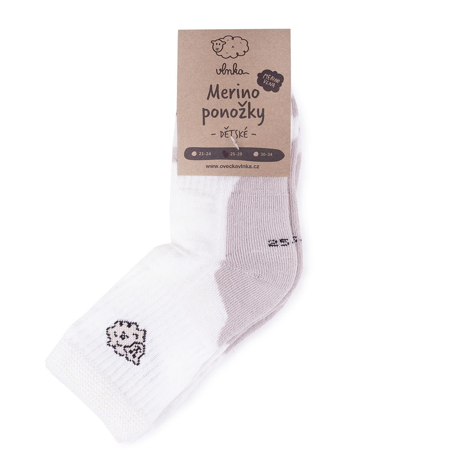 2 paar Kindersocken Merino beige