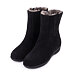 Winter-Lederstiefel mit Schafwolle für Damen Monika schwarz