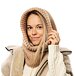 Gestrickte Kapuze aus Wolle Supersoft Merino Alvear beige